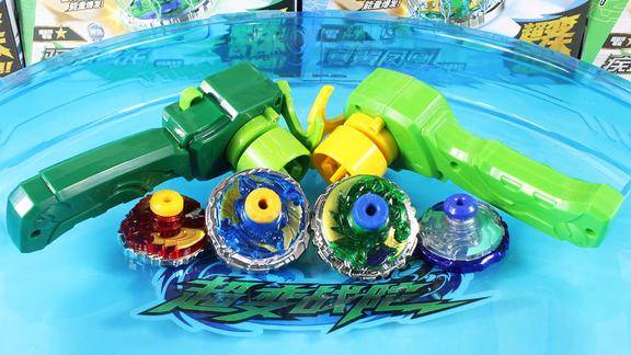 超变战陀左回旋持久型2星深海鲨王pk驭风青龙陀螺对战玩具