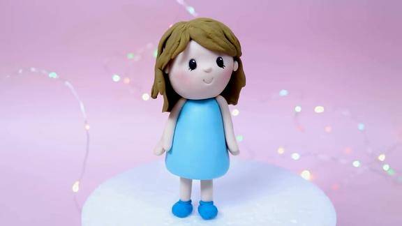 幼儿早教手工橡皮泥黏土手工diy可爱小姑娘人偶超级q萌