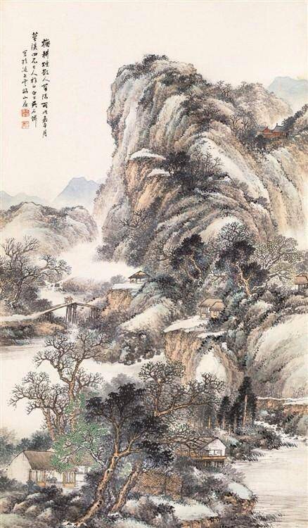 吴石仙作品赏析,山水画一代宗师