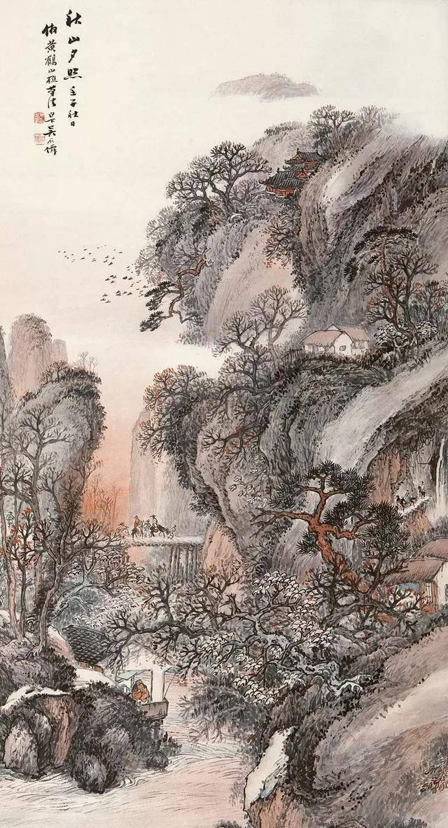 吴石仙作品赏析,山水画一代宗师