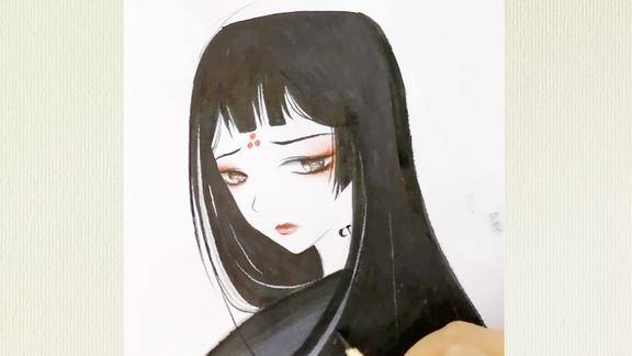 充满淡淡哀愁的动漫人物手绘学会了吗