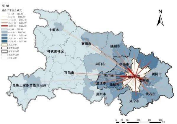 大数据揭秘武汉与全国主要城市之间的区域联系水平丨城市数据派