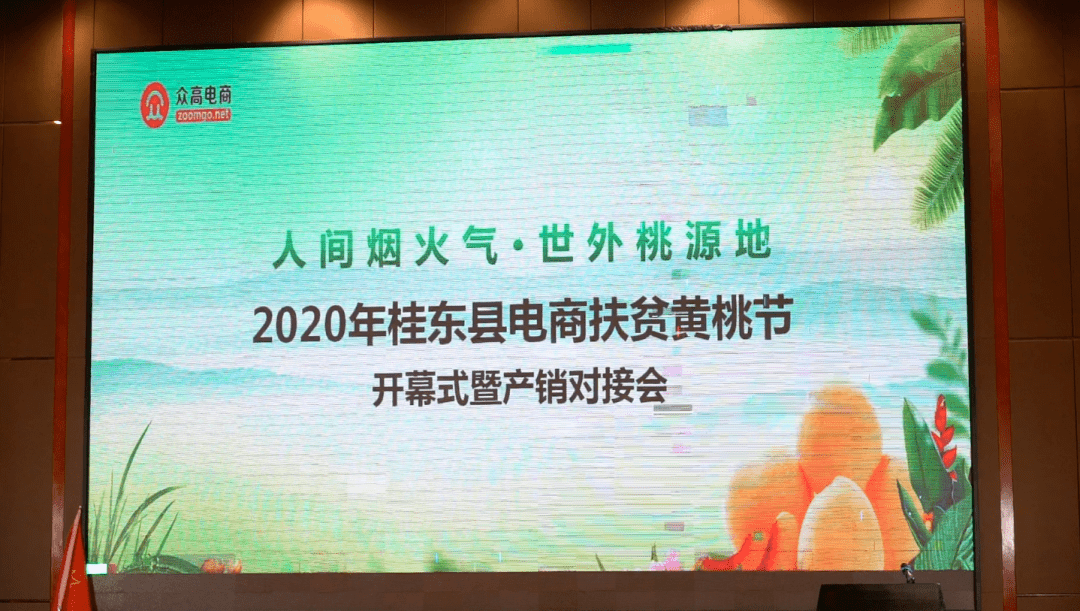 县委副书记,县长伍志平 宣布 2020年桂东县电商扶贫黄桃节开幕.