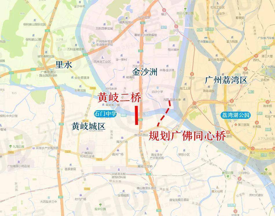广州佛山金沙洲地图图片