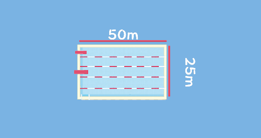 25米泳池标志线示意图图片