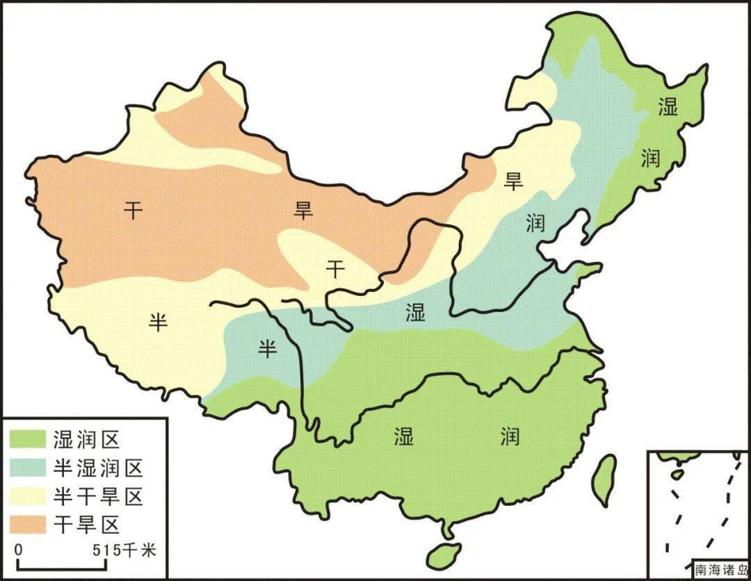 中国干湿的划分图图片