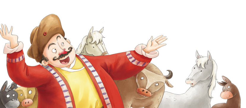 阿凡提听说后,走过去问巴依:"巴依老爷,您要这么多牲畜做什么呢?