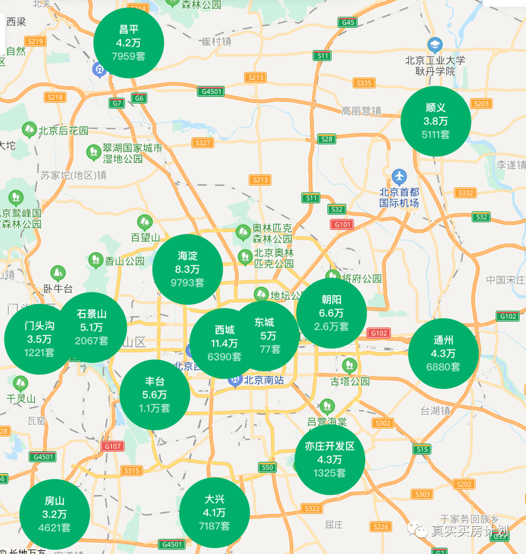 北京房价地图2021图片