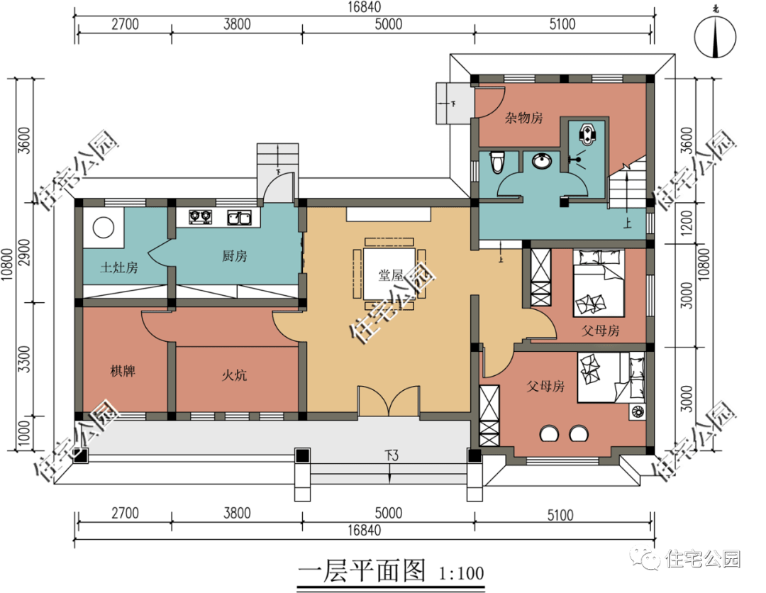 火炕臥室 堂屋,16×10米田園風二層洋樓_設計