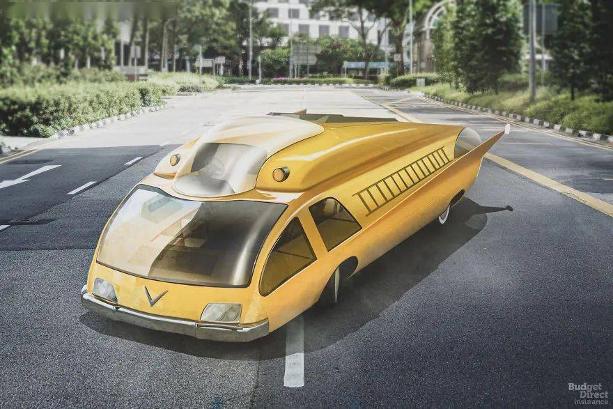 后部单元可拆卸时速可超过500公里的球形轮胎车外形犹如飞船的反重力