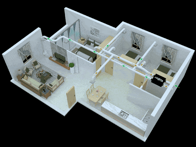 新风系统示意图为了喝到无污染的饮用水,许多人坚持从超市购买一桶一
