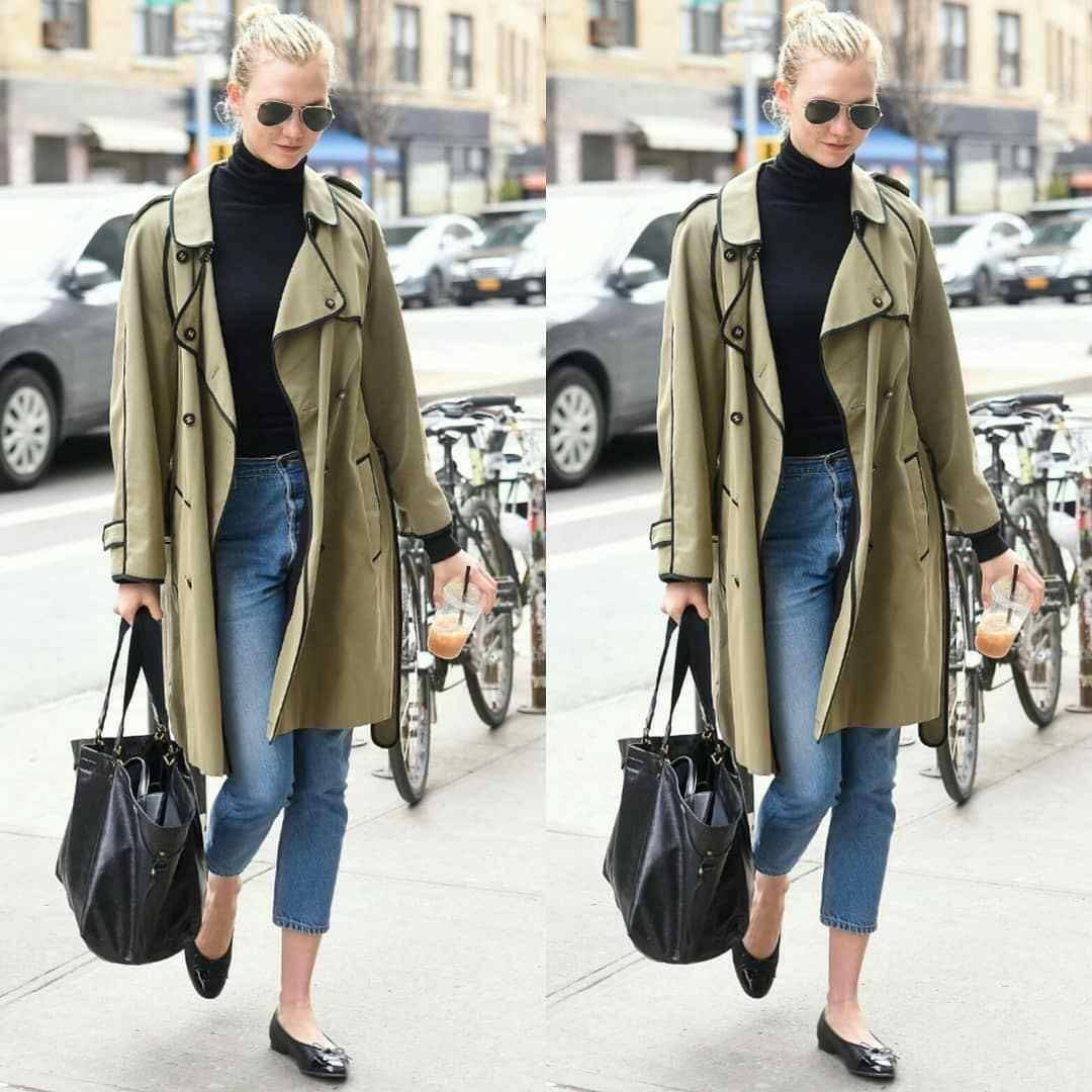 维密超模karlie kloss的街拍照片中,托特包的出镜率就很高,随便一搭就