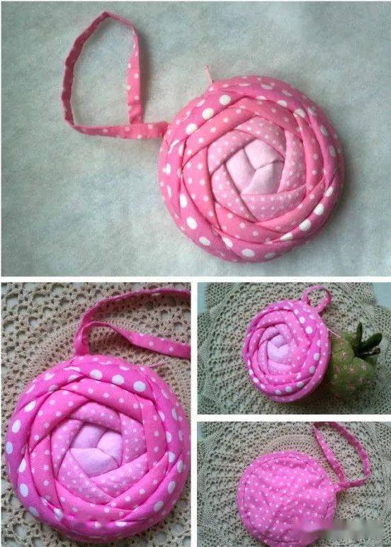 在家用几块小碎布就能做个玫瑰零钱包谁用谁喜欢附教程