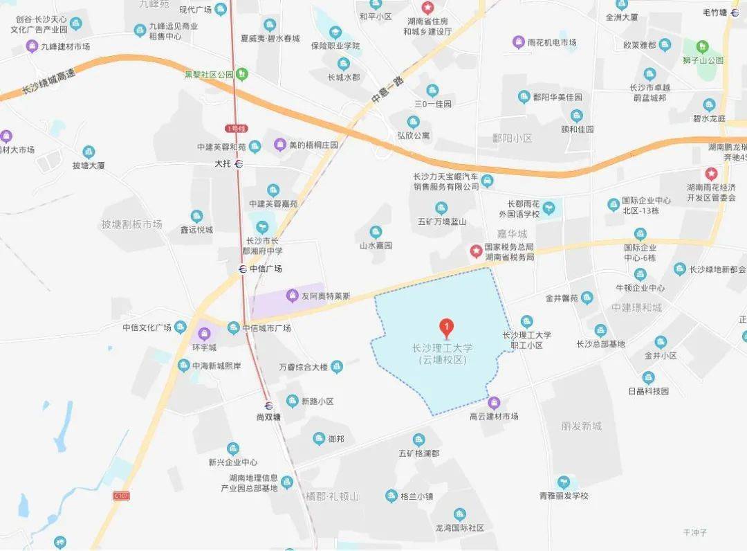 长沙理工大学云塘地图图片