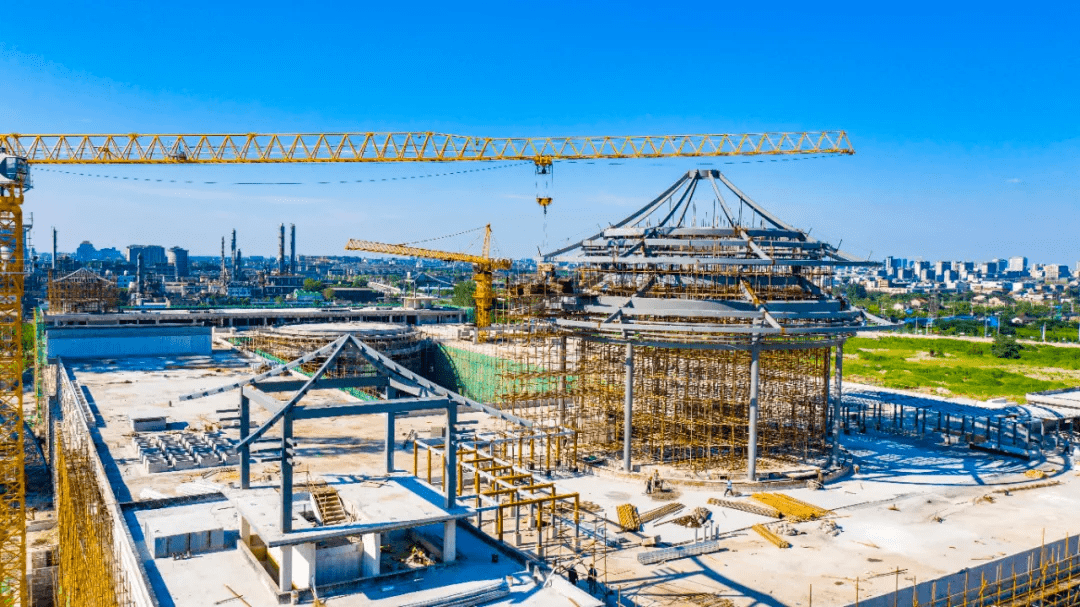 记者近日在中国大运河博物馆施工现