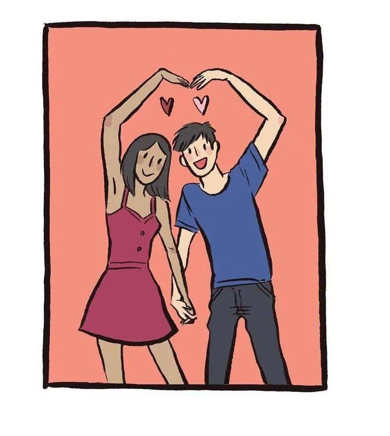 萌妹子将158cm的自己与199cm男友的插画日常传上网后一夜爆红网友甜