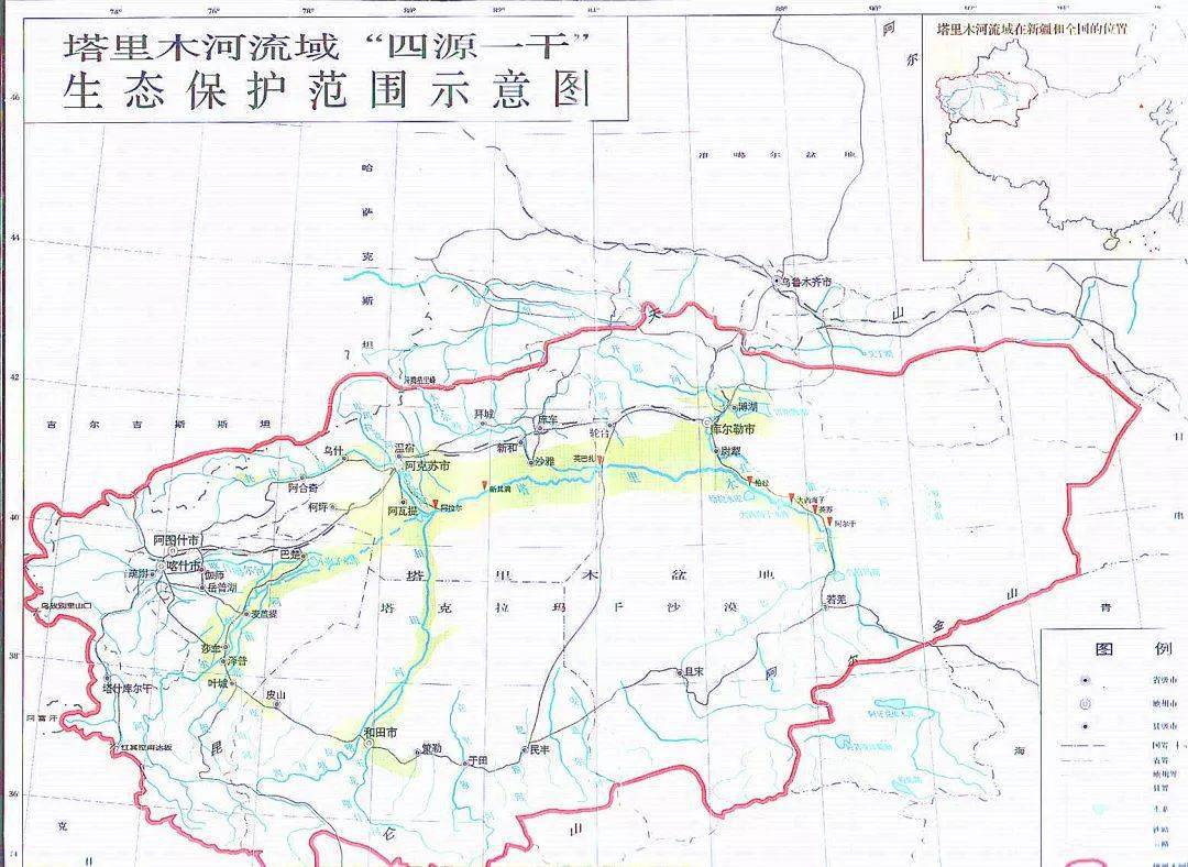 新疆塔里木河地图图片