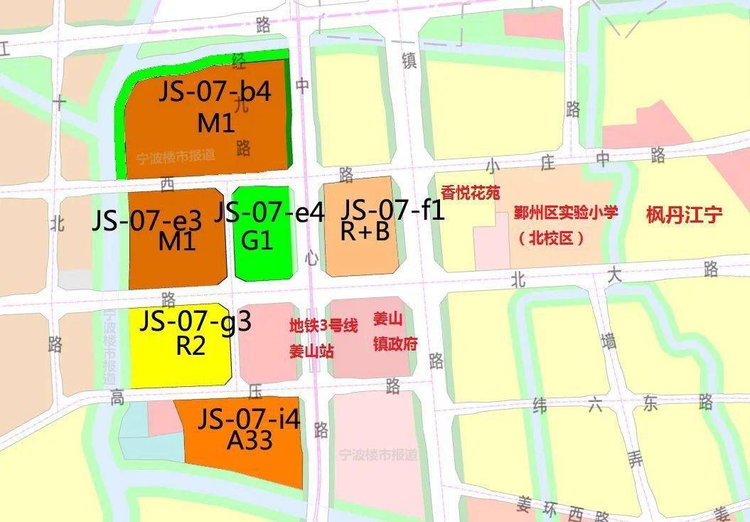 批后公布姜山原先拟由住宅用地变为工业用地的3个地块不变了
