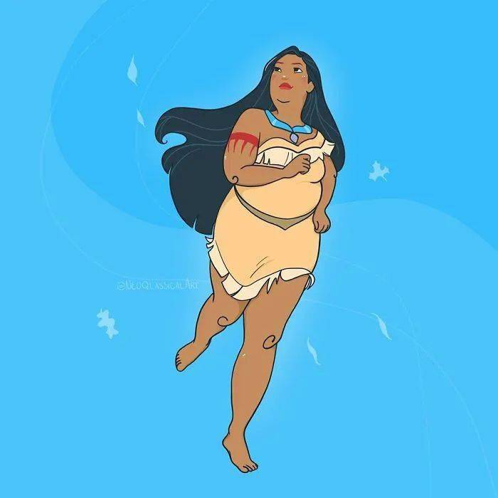 如果迪士尼公主们是大码女孩所谓的微胖不知道故事会怎么发展呢