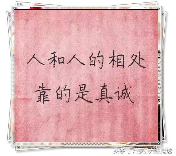 人和人的相处靠的是真诚