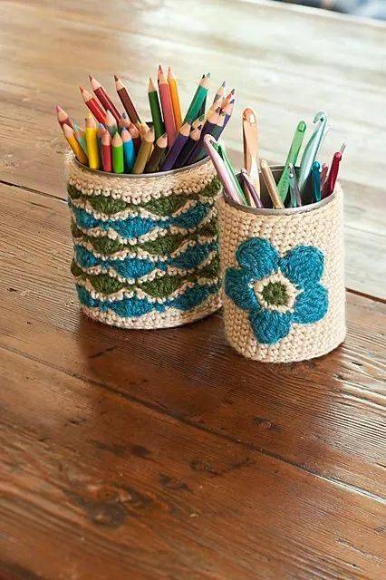 我的毛线笔筒可以治愈一切不开心包括做作业