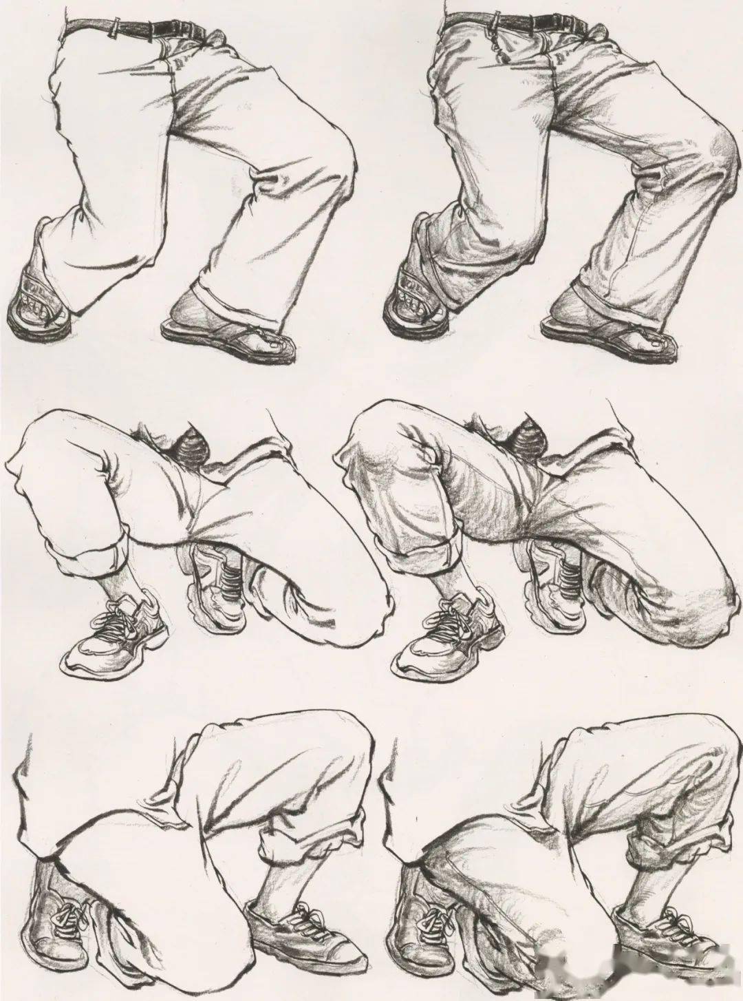 干货速写下肢怎么画学会观察动态是关键