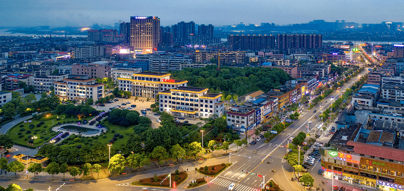 組圖湘潭縣流光溢彩夜景迷人