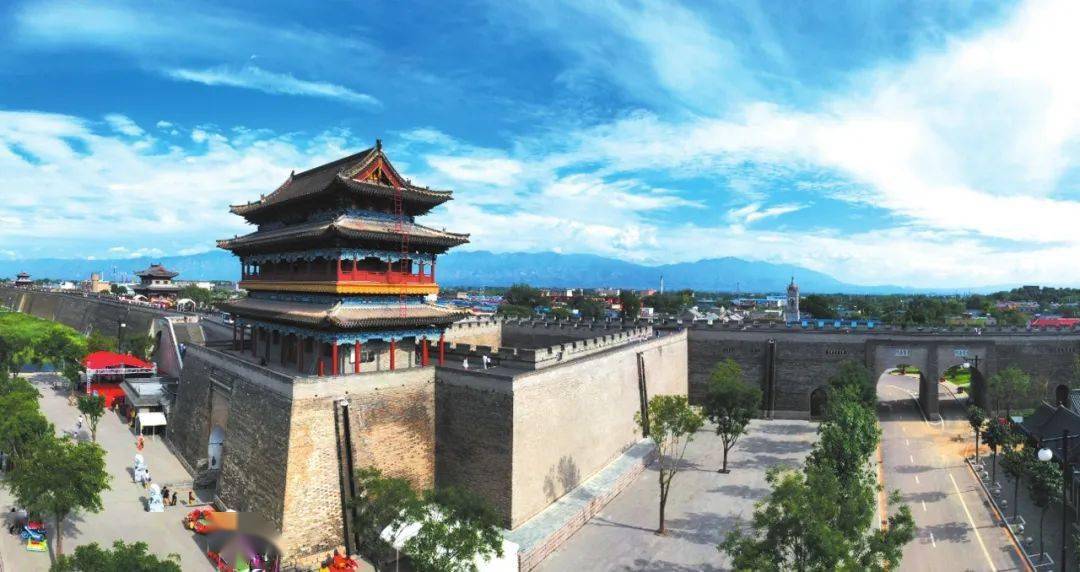 遗山公园全景云中河商务休闲区忻州古城一景大西高铁穿越云中河景区