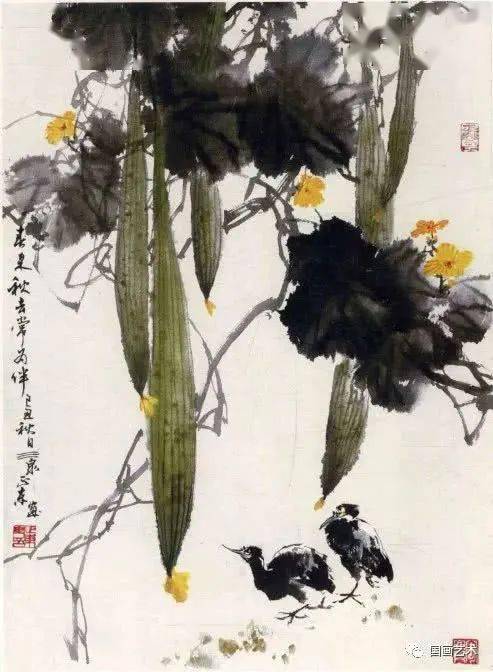 中国画基础知识中国画技法之写意丝瓜葫芦画法教程图文详解