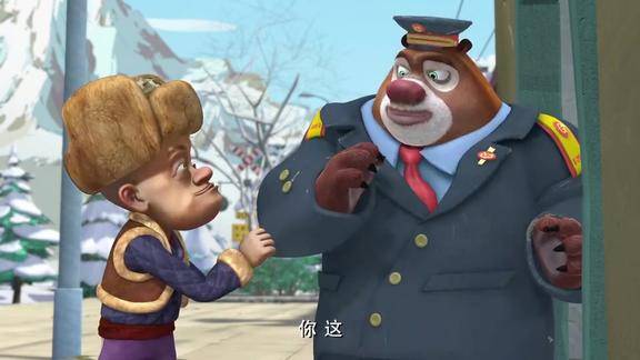 熊出没熊大真是厉害穿警察的服装唬光头强还唬的一愣一愣的