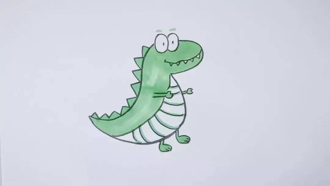简笔画涂颜色一步一步画恐龙简笔画图解教程
