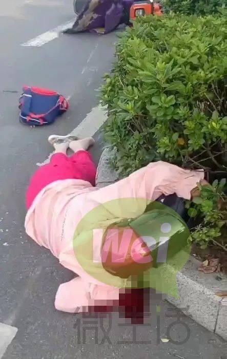 平昌某路段发生一起车祸 家长孩子倒在血泊中.