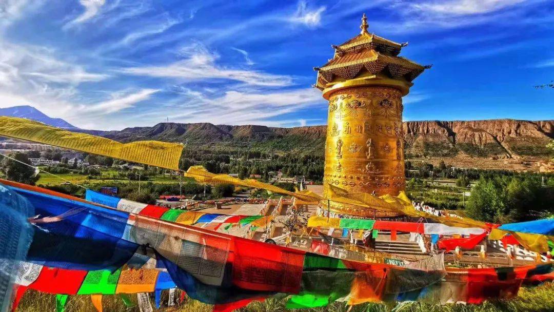 却科02/世界最大的转经轮中国裕固族少数民族特色村寨彷佛置身其中