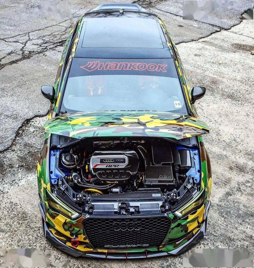 战斗迷彩涂装上身奥迪rs3改装案例
