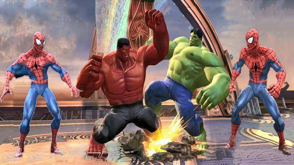 漫威超级争霸战红浩克和蜘蛛侠对战浩克和蜘蛛侠