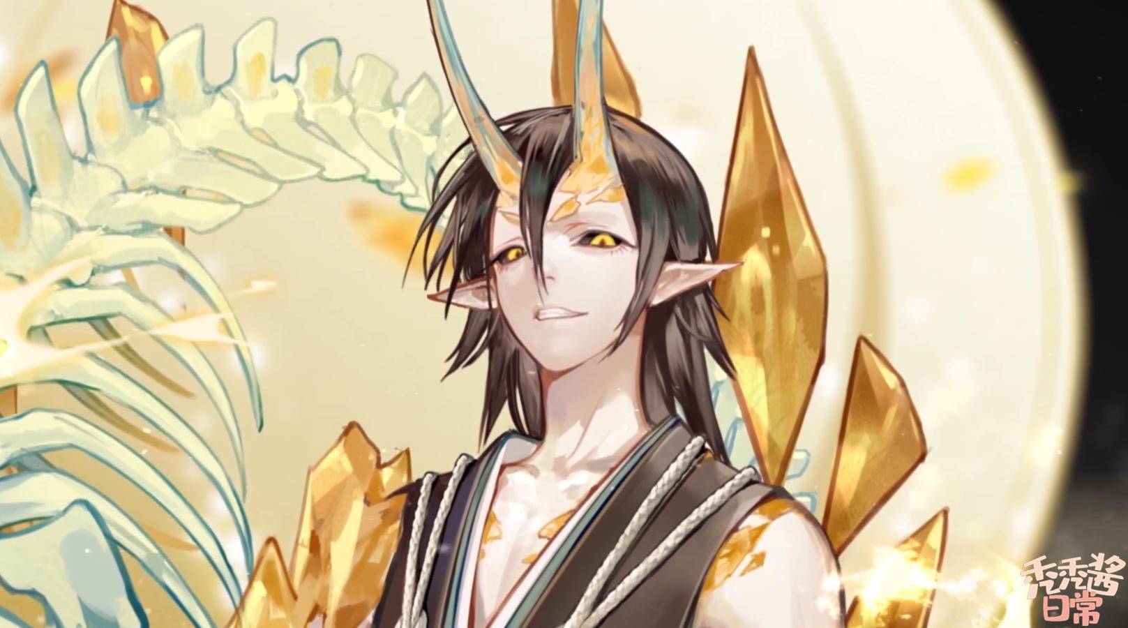 ssr大岳丸"琥珀龙魂"【"琥珀龙魂"原画】其实最开始看到小纸人预告的