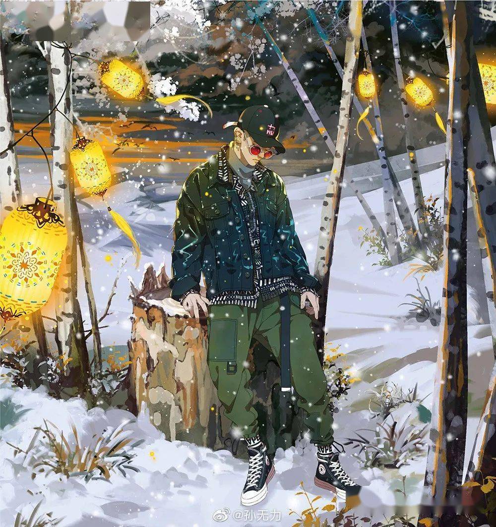 这个美学博主有点帅!孙无力#抽空画自己