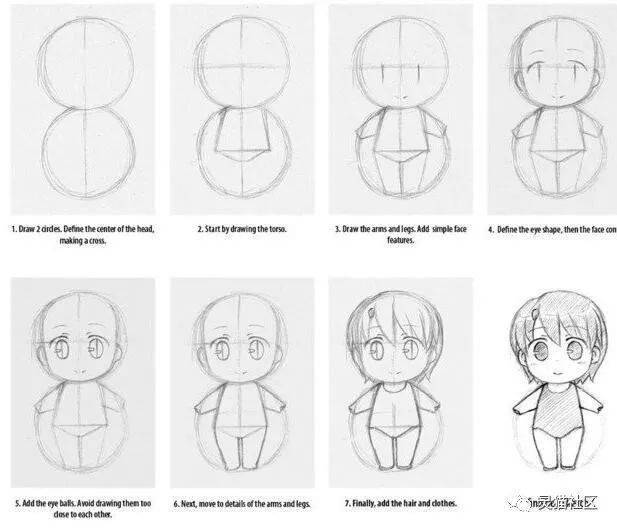 绘画素材q版人物的结构参考最主要还注意一下表情和动态呀