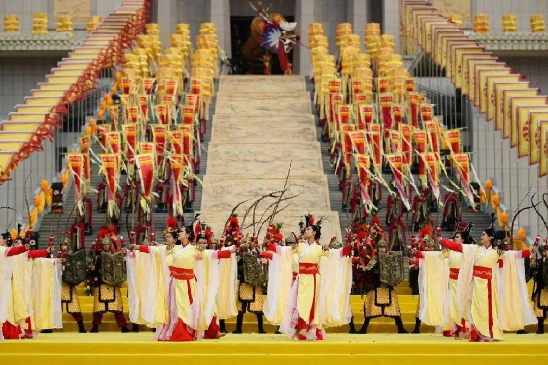 2020第三届山西临汾尧都民间祭拜尧帝大典在尧帝陵景区国祖殿祭祀广场