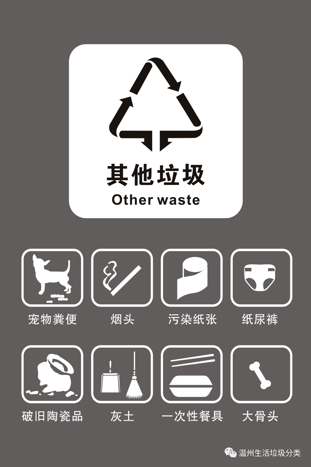 垃圾桶的四个标志图片