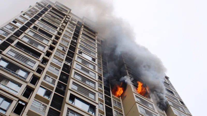 广安一高层住宅发生火灾消防营救疏散42人