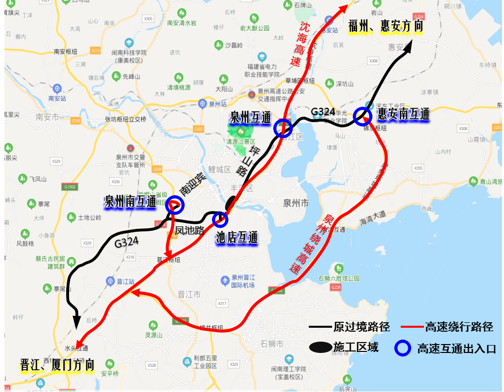 @泉州车主,高速免费通行8天!刺桐大桥将实施交通管制7个月!_方向