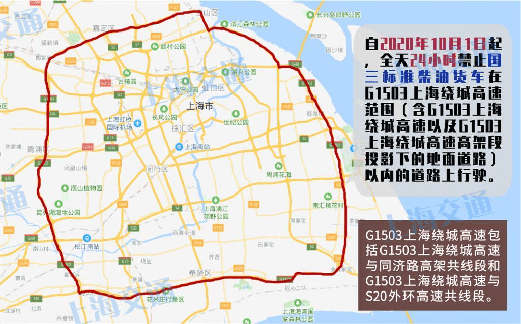 10月1日起上海國三柴油貨車限行範圍將擴大至郊環