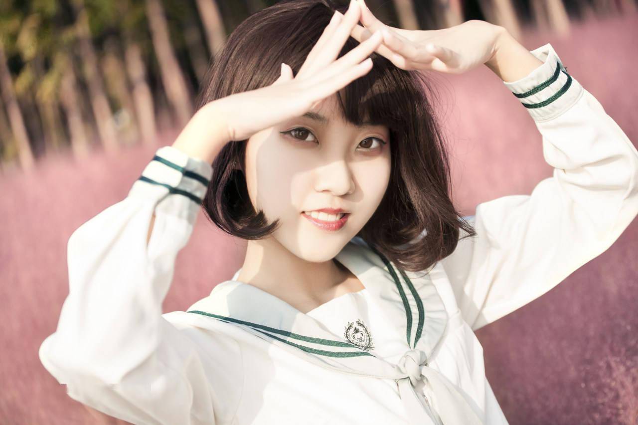 jk私影少女心爆棚的粉色的草