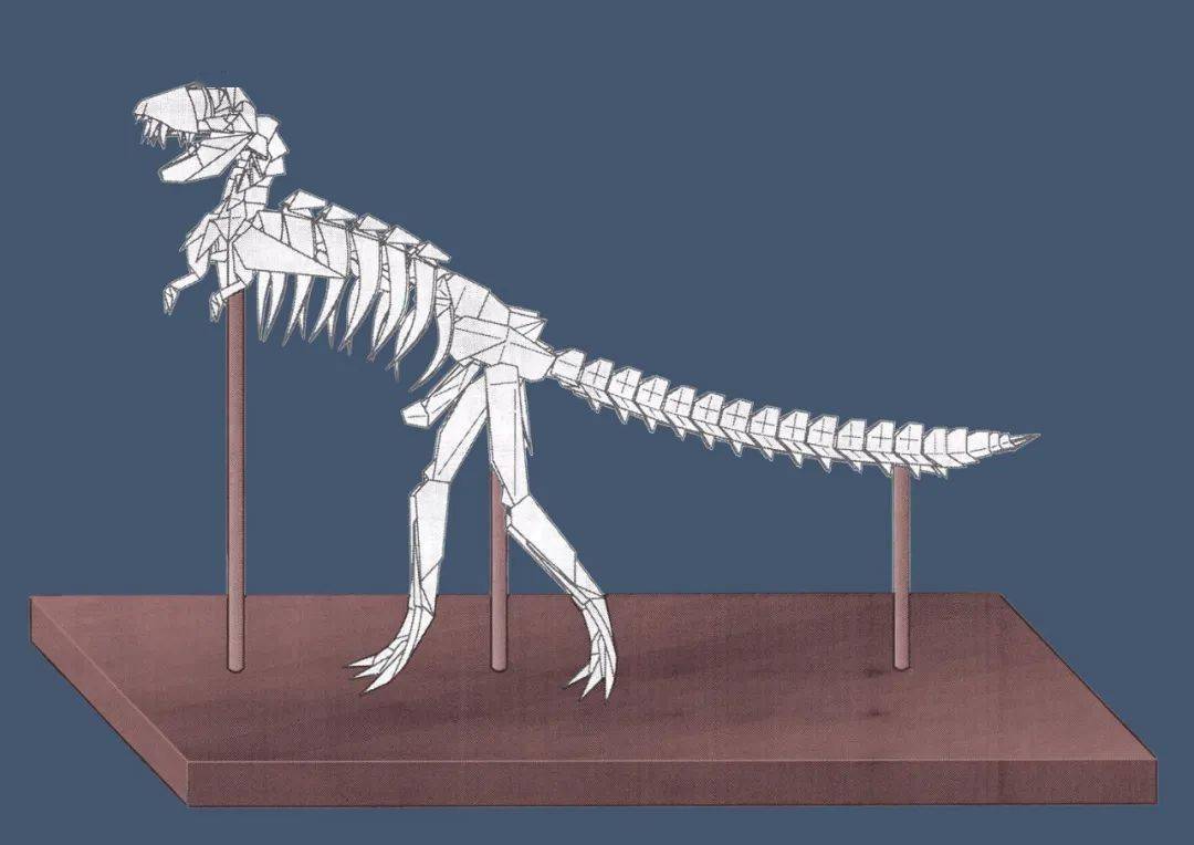 no2217折纸霸王龙骨架模型来了头骨2