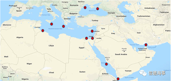 波斯湾,多个中国港口