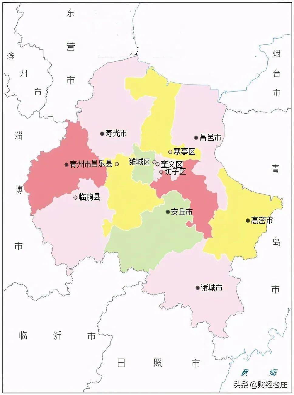 潍坊地区地图放大图片