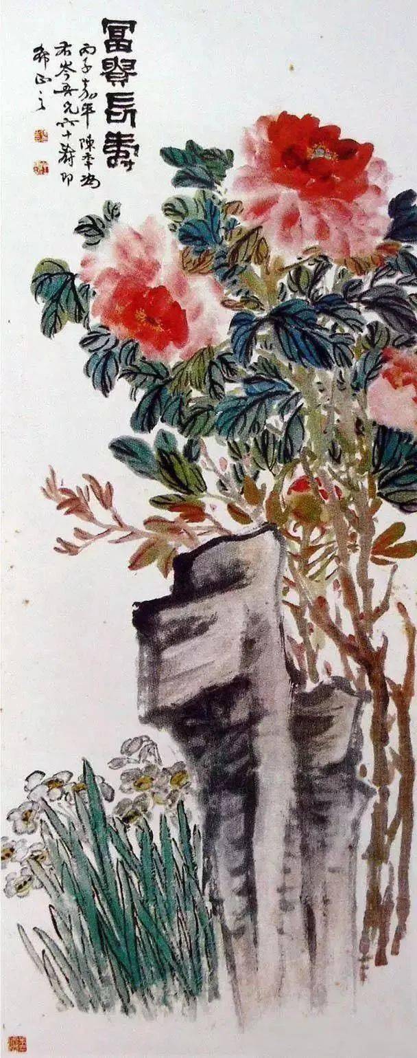 他画牡丹艳而不俗