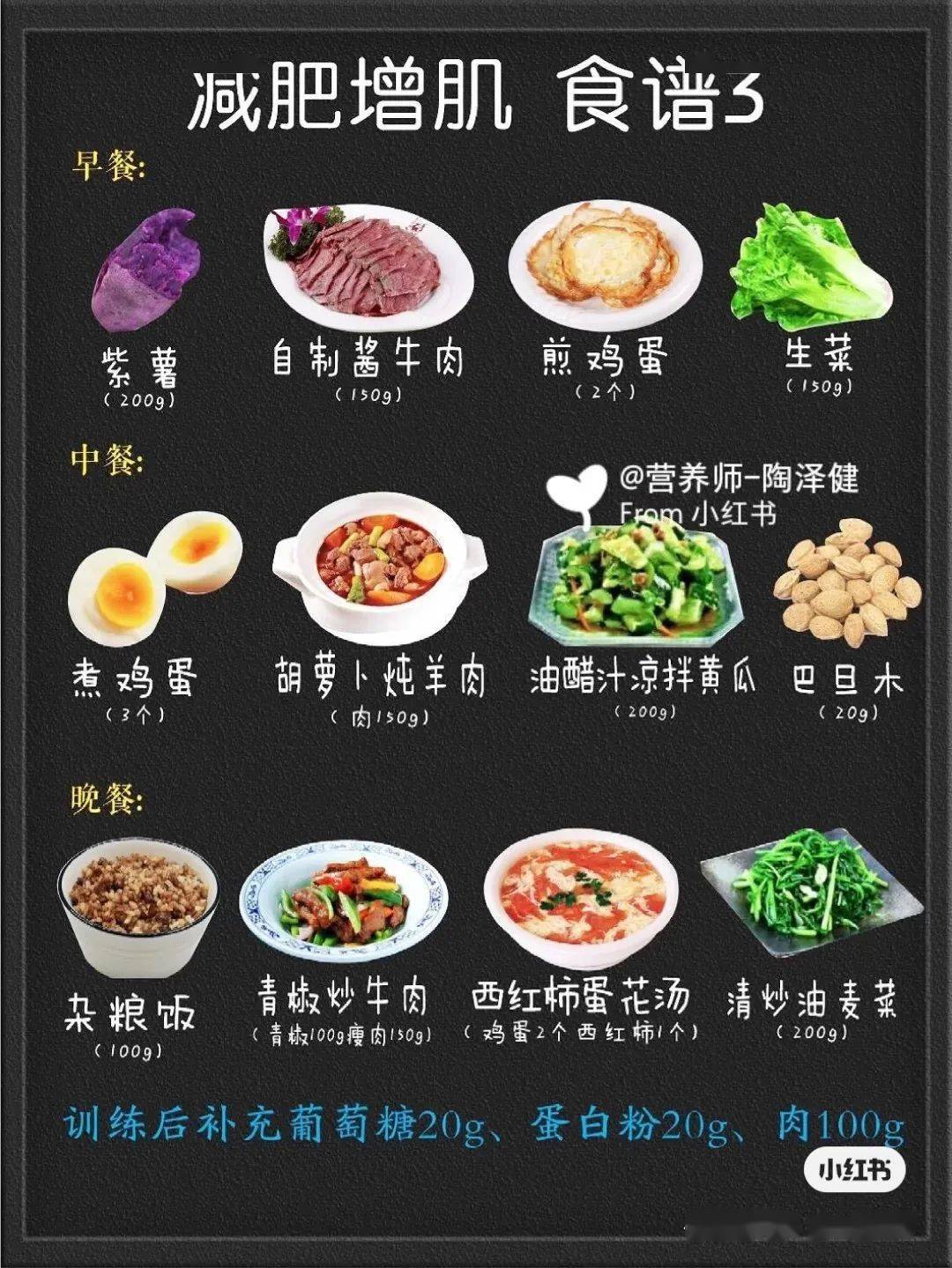 3份增肌食谱,会吃才能练出好身材!