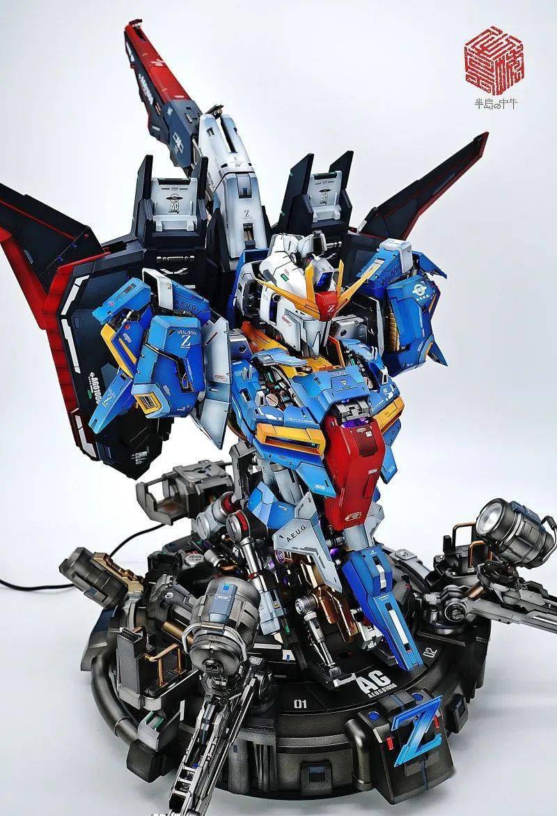 135z高达胸像涂装制作不止大还很精美